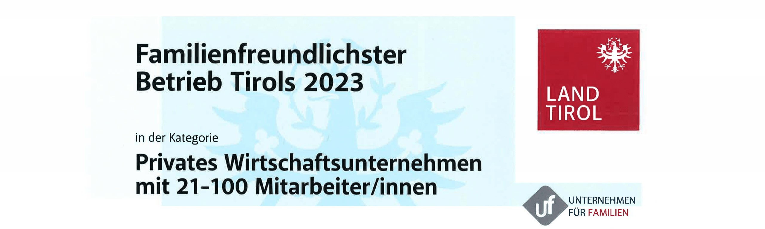 Familienfreundlichster Betrieb Tirols 2023